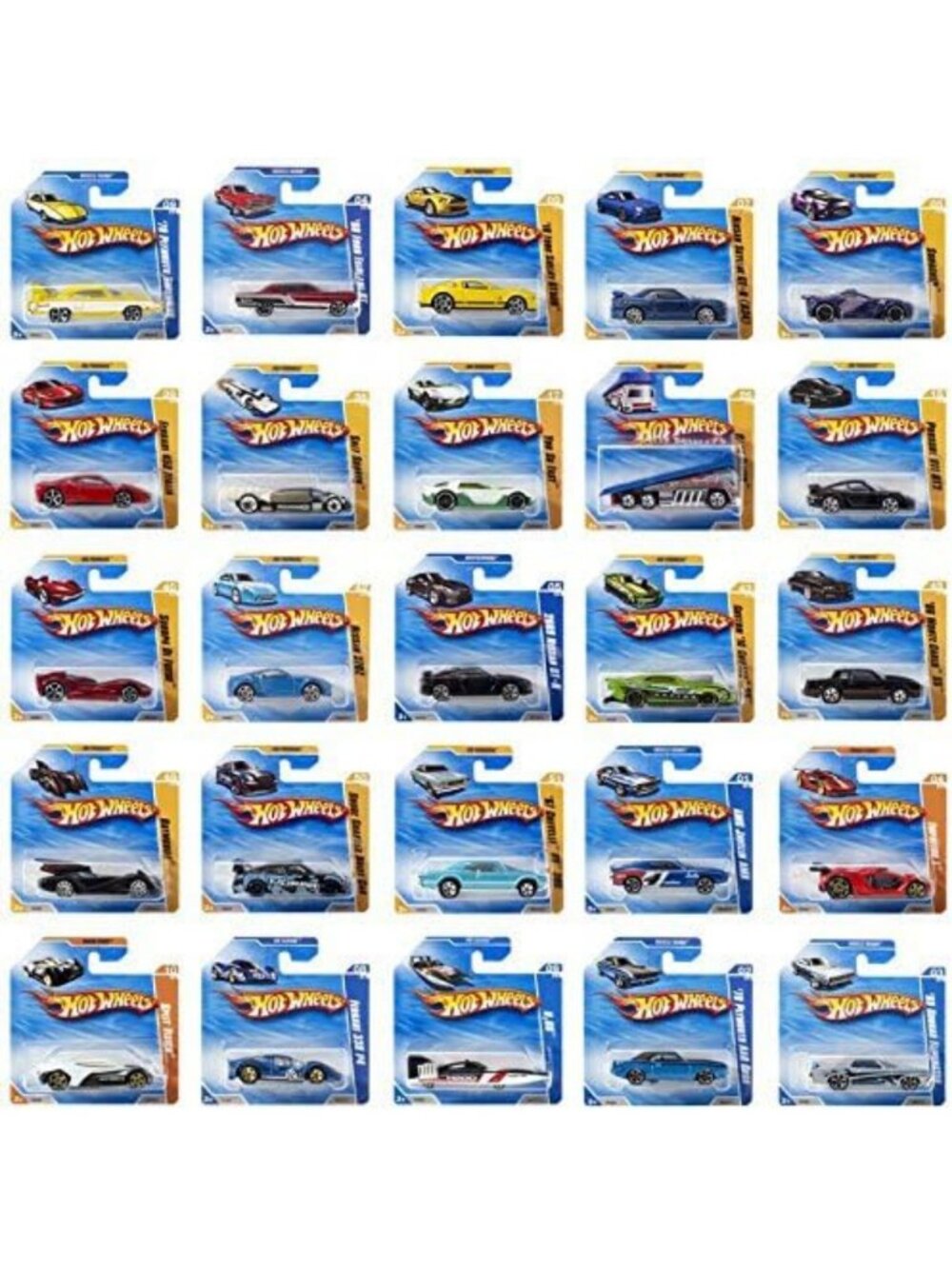 25-Pack Die-Cast Hot Wheels Cars, 1:64 Scale Collectible Vehicles for Kids